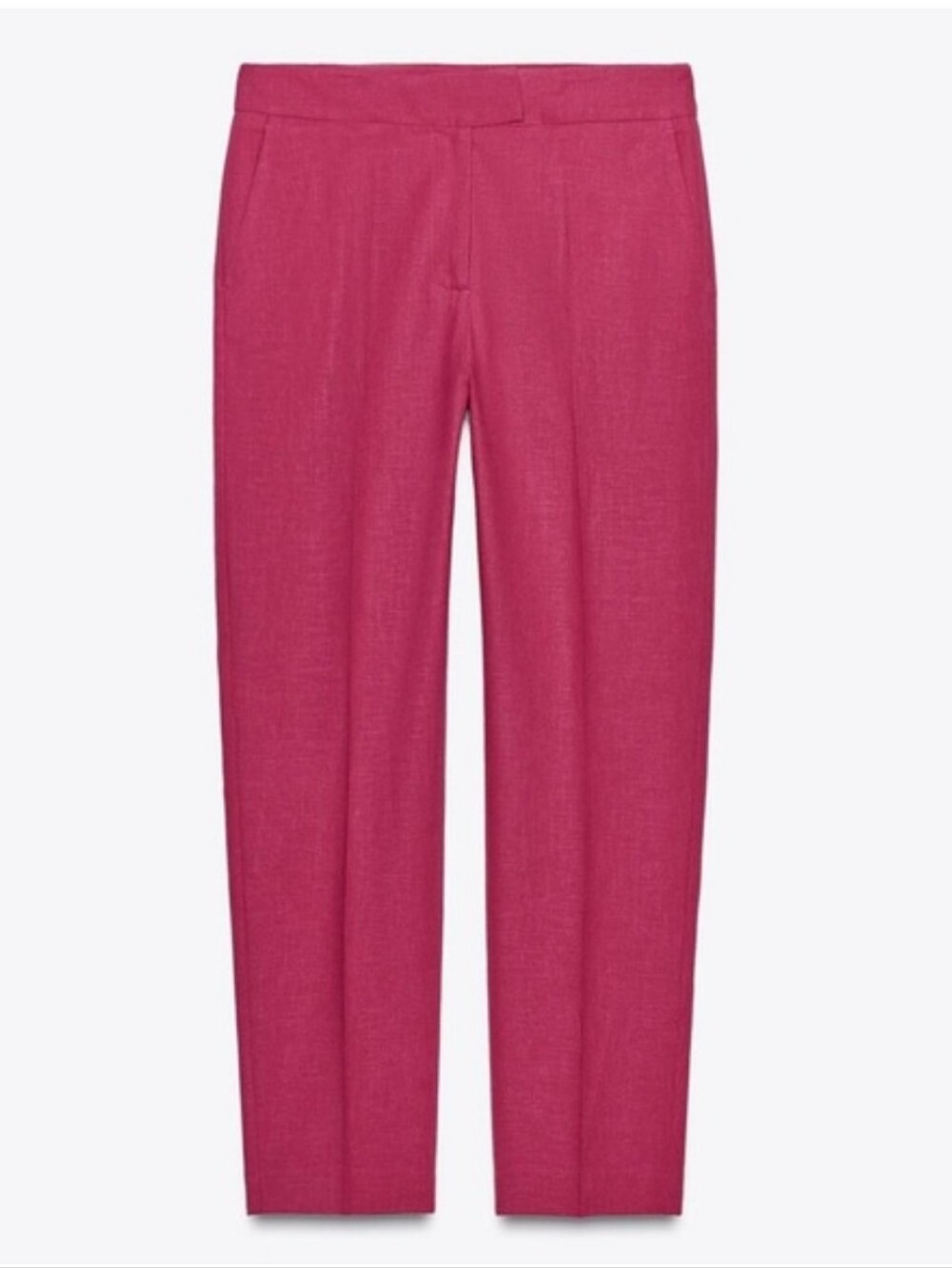 Zara High Waisted Slim Linen Pants